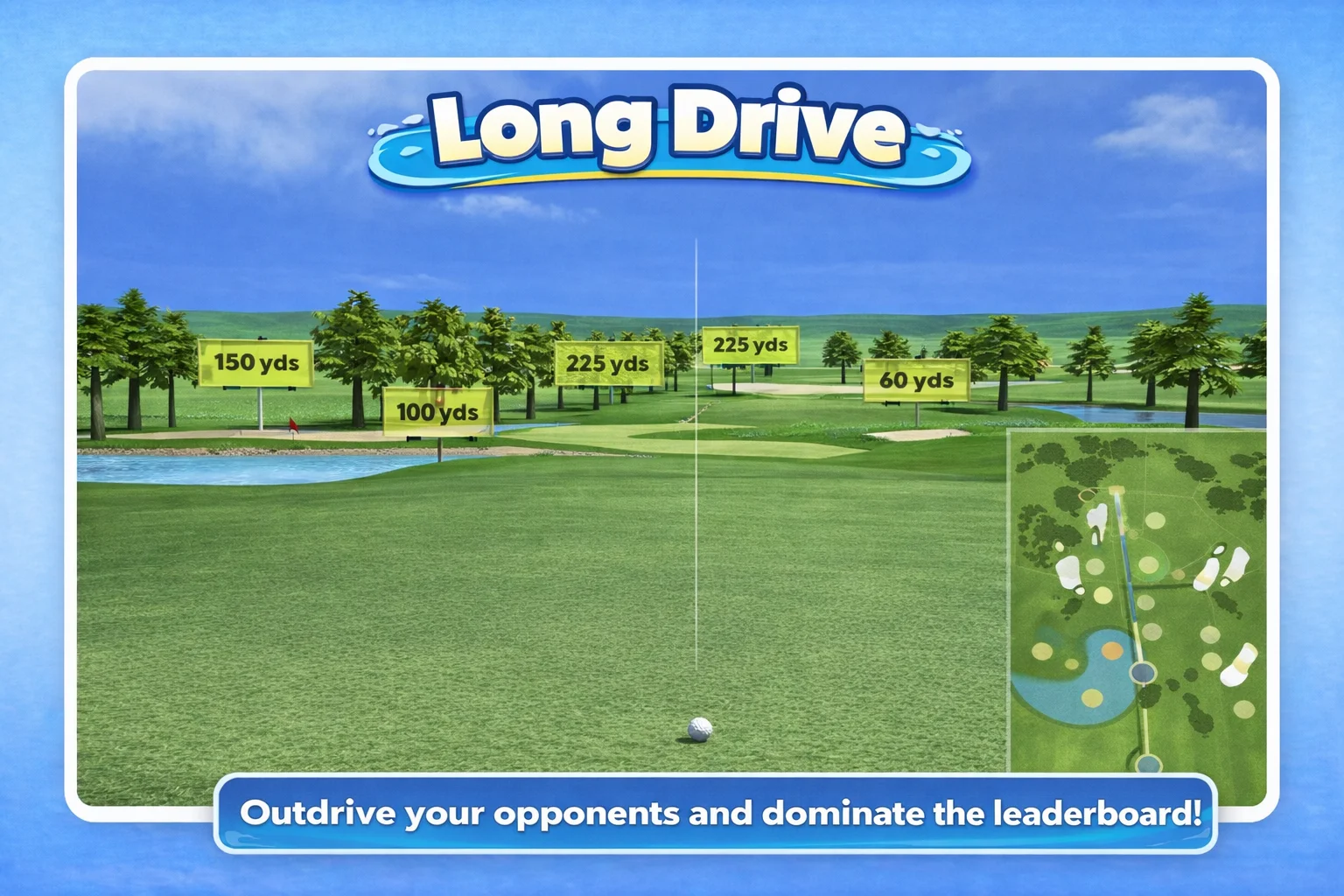 Long Drive golf simulator game - outdrive opponents and dominate the leaderboard